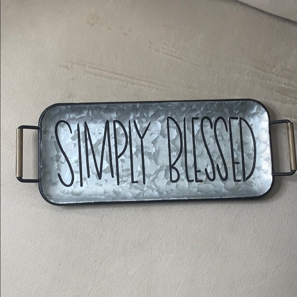 Other - Galvanized metal simply blessed Decor tray
